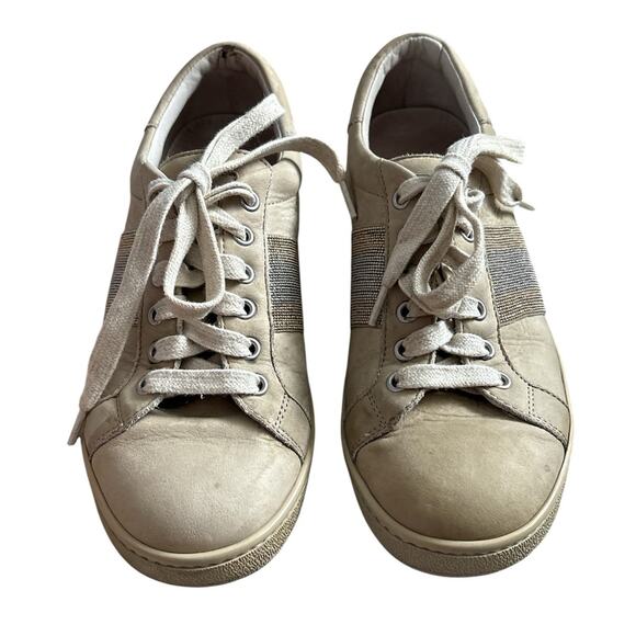Brunello Cucinelli Suede Striped Sneakers Size 7.5 US (37.5) - Picture 1 of 9